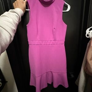 Ann Taylor Pink Sheath Mini Dress Sleeveless Mock Neck